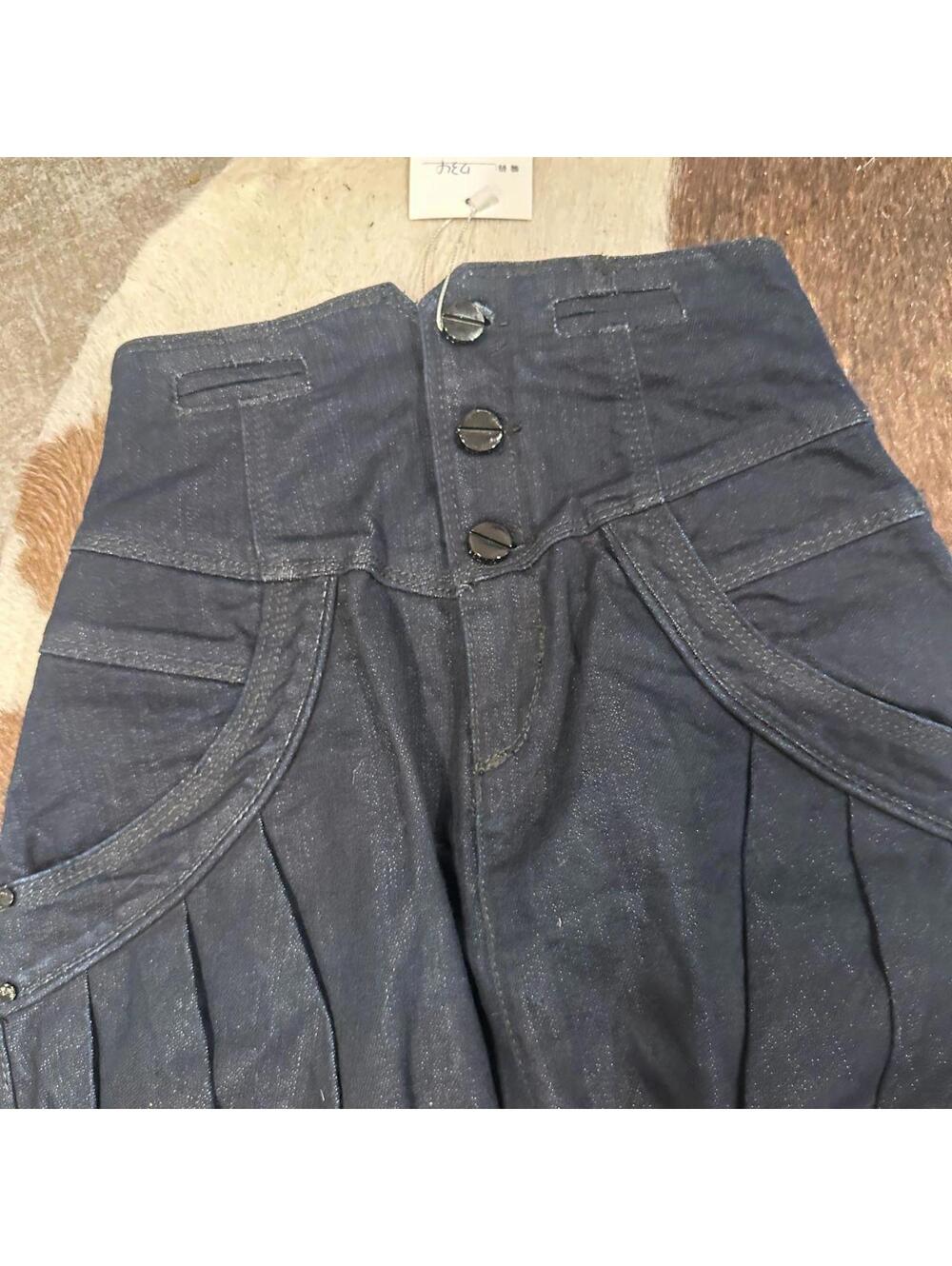 Vintage Guess Jeans Dark Wash Denim Bubble Mini Skirt Size 24 - Picture 2 of 4